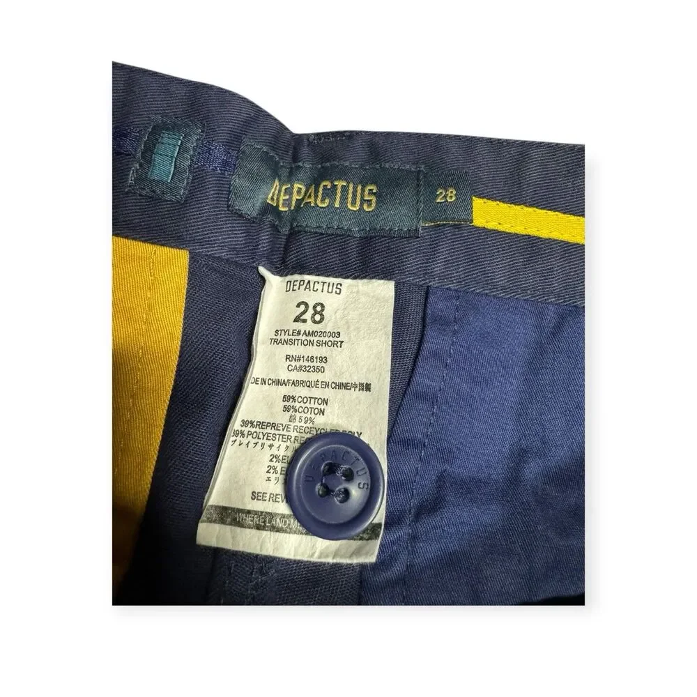 Depactus Transition Casual Shorts Size 28 Navy Blue DNY Beach Summer BNWT